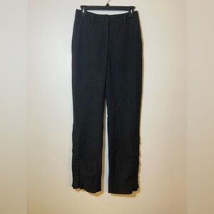 Prada Womens Dark Gray Wool Trouser Pant Size 40 Ankle Zip, Lined